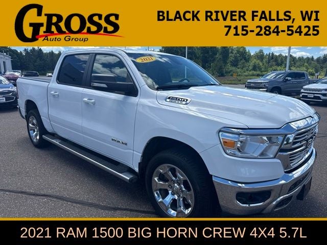 2021 RAM 1500 Big Horn/Lone Star in Bright White Clearcoat — front three-quarter view