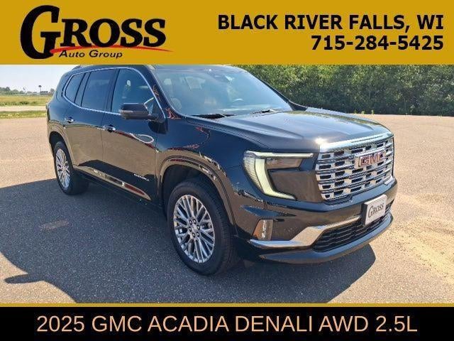 2025 GMC Acadia Denali in Ebony Twilight Metallic — front three-quarter view