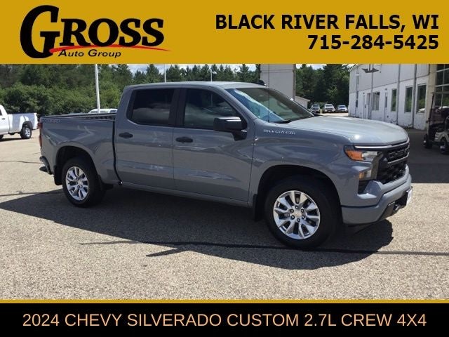 2024 Chevrolet Silverado 1500 Custom in Slate Gray Metallic — front three-quarter view