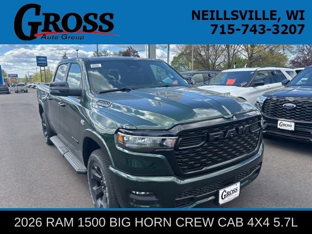2026 RAM Ram 1500 Big Horn/Lone Star in Serrano-Green Metallic Exterior Paint — front three-quarter view