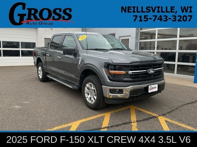 2025 Ford F-150 XLT in Gray — front three-quarter view