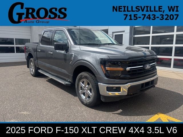 2025 Ford F-150 XLT in Gray — front three-quarter view