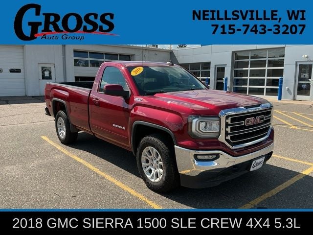 2018 GMC Sierra 1500 SLE in Red Quartz Tintcoat — front three-quarter view