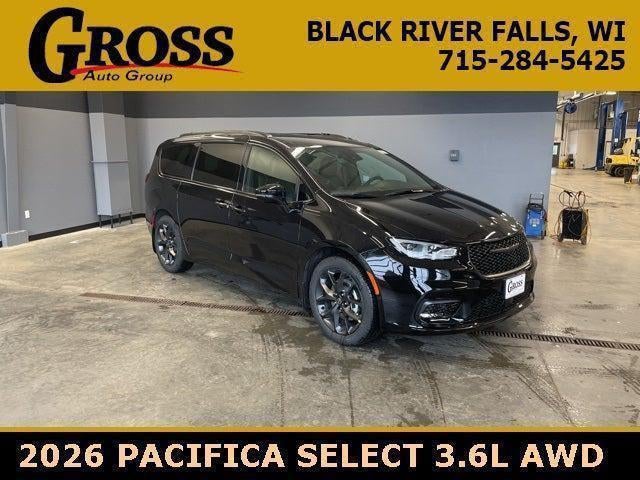 2026 Chrysler Pacifica Select in Diamond Black Crystal Pearl-Coat Exterior Paint — front three-quarter view