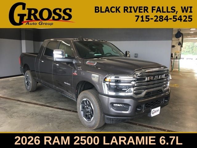 2026 RAM Ram 2500 Laramie in Granite Crystal Metallic Clear-Coat Exterior Paint — front three-quarter view