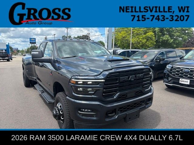 2026 RAM Ram 3500 Laramie in Forged Blue Metallic Exterior Paint — front three-quarter view