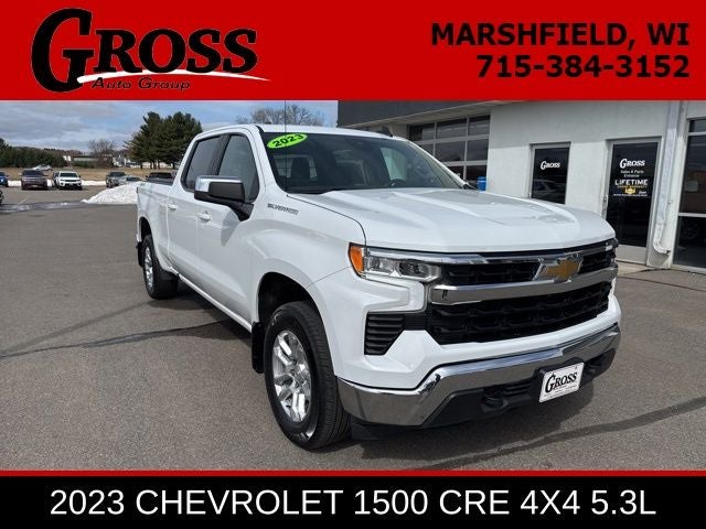 2023 Chevrolet Silverado 1500 LT in Summit White — front three-quarter view